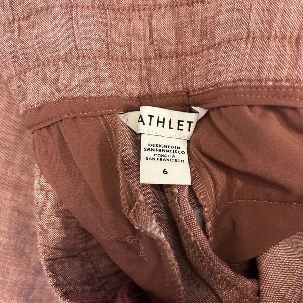 Athleta Women's Pants Cabo Linen Wide Leg Pant Red size 6 - Picture 2 of 4